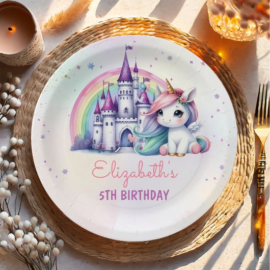 ボホレトロデイジー1st誕生日紙プレート ペーパープレート