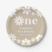 ボホレトロデイジー1st誕生日 ペーパープレート (正面)