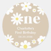 ボホレトロデイジー1st誕生日 ラウンドシール (正面)