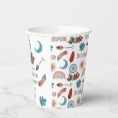 ボホレトロドリームキャッチャー赤ちゃんシャワー紙カップ 紙コップ (左)