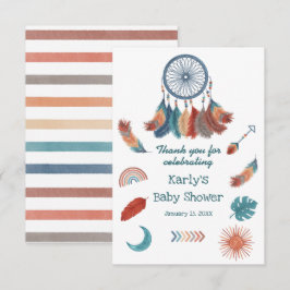 ボホレトロドリームキャッチャー赤ちゃんシャワー サンキューカード