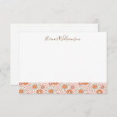 ボホレトロパステルピンクフローラシカスタムャワー サンキューカード (正面/裏面)