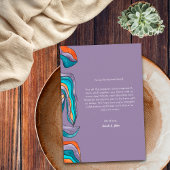 ボホレトロパープルブルーオレンジタイポグラフィ波形 サンキューカード