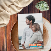 ボホレトロパープルブルーオレンジタイポグラフィ波形 サンキューカード