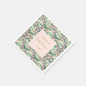 ボホレトロピンクセージフローラベビーシャワー スタンダードカクテルナプキン (角)