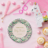 ボホレトロピンクセージフローラベビーシャワー ペーパープレート (パーティー)