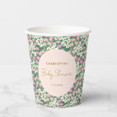 ボホレトロピンクセージフローラベビーシャワー 紙コップ (正面)