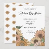 ボホレトロフラワーズマザーズデイブランチ招待状 招待状 (正面/裏面)