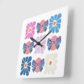 ボホレトロフローラシンプル復活祭 スクエア壁時計 (傾斜)