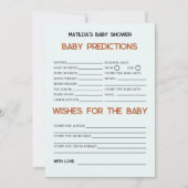ボホレトロベビー予測と願い赤ちゃんシャワー カード (正面)