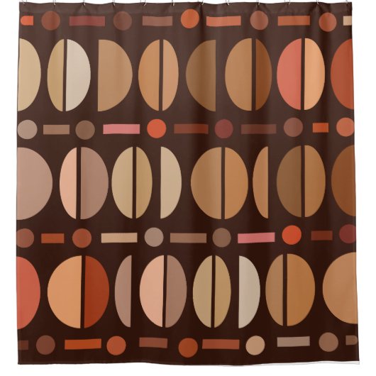 ボホレトロボウル型暗土トーン シャワーカーテン (正面)