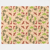 ボホレトロモダングラフィックフリースブランケット フリースブランケット (正面(横))