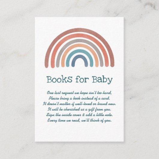 ボホレトロレインボーベビーシャワーベビー本 エンクロージャーカード (正面)