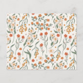 ボホレトロワイルドフラワーブライダルシャワーアドバイスカード (裏面)