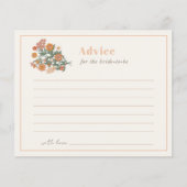 ボホレトロワイルドフラワーブライダルシャワーアドバイスカード (正面)