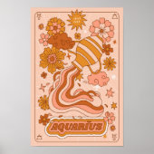  ボホレトロ水瓶座ゾディアック  ポスター (正面)
