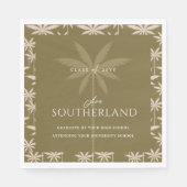 ボホレトロ熱帯パームツリーパターン卒業 スタンダードランチョンナプキン (正面)