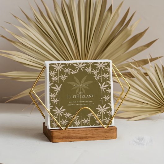 ボホレトロ熱帯パームツリーパターン卒業 スタンダードランチョンナプキン