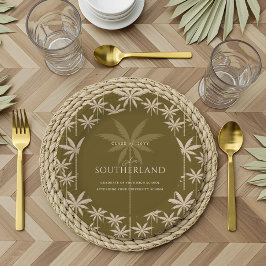 ボホレトロ熱帯パームツリーパターン卒業 ペーパープレート