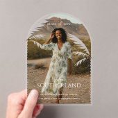 ボホレトロ熱帯性パームツリー卒業写真 アクリル招待状 (インサイチュ (ポータブル))