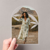 ボホレトロ熱帯性パームツリー卒業写真 アクリル招待状 (インサイチュ (ポータブル))