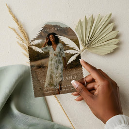 ボホレトロ熱帯性パームツリー卒業写真 アクリル招待状