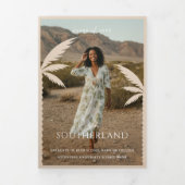 ボホレトロ熱帯性パームツリー卒業写真 三つ折り案内状 (カバー)