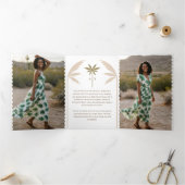 ボホレトロ熱帯性パームツリー卒業写真 三つ折り案内状 (内部)