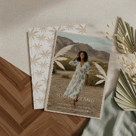 ボホレトロ熱帯性パームツリー卒業写真 案内状