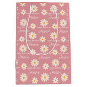 ボホレトロ砂漠デイジーパーソナライズされた誕生日 ミディアムペーパーバッグ (正面)