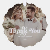 ボホレトロ結婚ズサンキューフォト紙オーナメント オーナメントカード (正面)