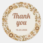 ボホレトロ花 |さん結婚ありがとう ラウンドシール (正面)