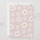 ボホレトロ赤面ピンクデイジーガールファースト誕生日 招待状 (裏面)
