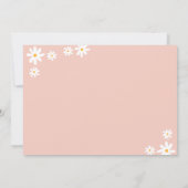 ボホレトロ赤面ピンクデイジーガール誕生日写真 サンキューカード (裏面)