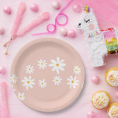 ボホレトロ赤面ピンクデイジーフローラ ペーパープレート (パーティー)