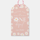 ボホレトロ赤面ピンクデイジーワイルドワン1歳 ギフトタグ (正面)