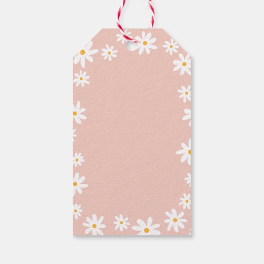 ボホレトロ赤面ピンクデイジーワイルドワン1歳 ギフトタグ (裏面)