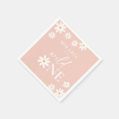 ボホレトロ赤面ピンクデイジーワイルドワン1歳 スタンダードカクテルナプキン (角)