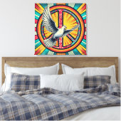 ボホレトロ鳩と平和のサイン キャンバスプリント (インサイチュ (寝室))