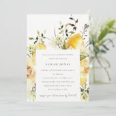 ボホレモンイエローウォーターカラーフローラブライダルシャワー 招待状 (スタンド正面)