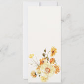 ボホレモンイエローウォーターカラーフローラ婚約 招待状 (裏面)