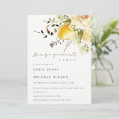ボホレモンイエローウォーターカラーフローラ婚約 招待状 (スタンド正面)