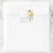 ボホレモンイエローウォーターフローラ結婚ズ スクエアシール (バッグ)