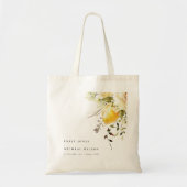 ボホレモンイエローウォーターフローラ結婚ズ トートバッグ (正面)
