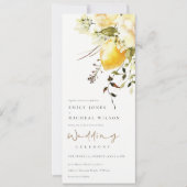 ボホレモンイエローウォーターフローラ結婚ズ 招待状 (正面)