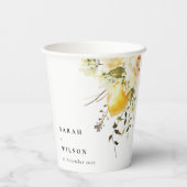 ボホレモンイエローウォーターフローラ結婚ズ 紙コップ (裏面)