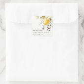 ボホレモンイエローウォーター色フローラアドレス スクエアシール (バッグ)