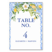 ボホレモンブルー地中海のタイタリアンイル結婚ズ テーブルナンバー (正面)