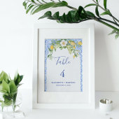 ボホレモンブルー地中海のタイタリアンイル結婚ズ テーブルナンバー