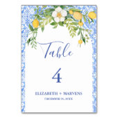 ボホレモンブルー地中海のタイタリアンイル結婚ズ テーブルナンバー (正面)